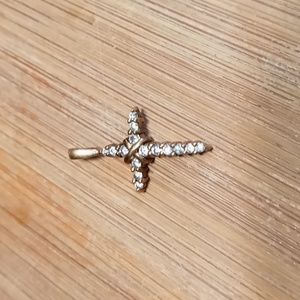Gold vermeil cz cross